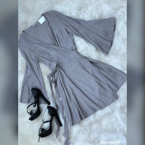 Ecoté - Striped Wrap Dress - Urban Outfitters